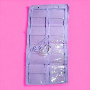 Hanging Sunglass Holder Folding Purple Felt Plastic Large 30 x 16 Inches Storage